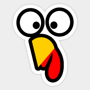 Turkey Face Funny Thanksgiving Sticker